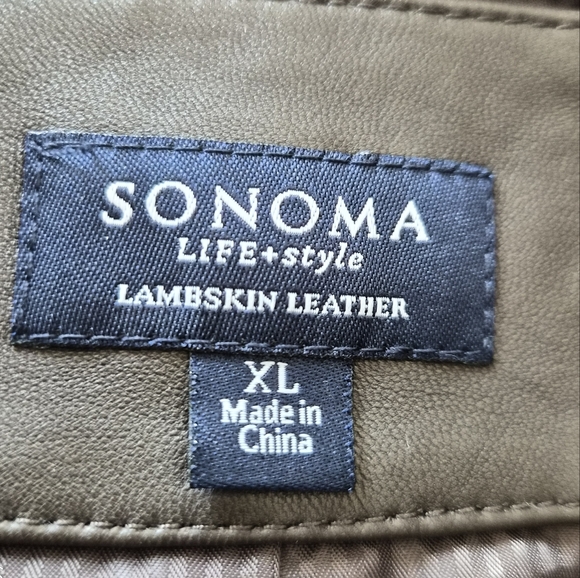 ​Sonoma Life + Style XL Brown Lambskin Leather Blazer Jacket - Soft & Classic - Picture 3 of 8